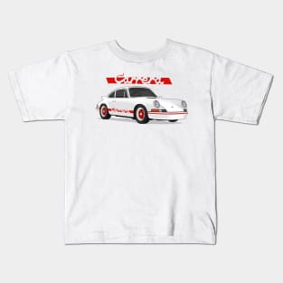 supercar 911 carrera rs turbo 1972 white red Kids T-Shirt